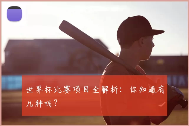 世界杯比赛项目全解析：你知道有几种吗？